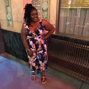 Women plus size cut out jumpsuit